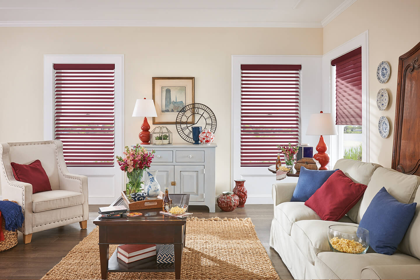 2" Sheer Shades with Continuous-Loop Lift: Grafton, Fireplace Brick 5106